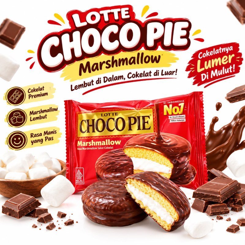 Lotte Choco Pie Marshmallow (Kue Salut Cokelat)