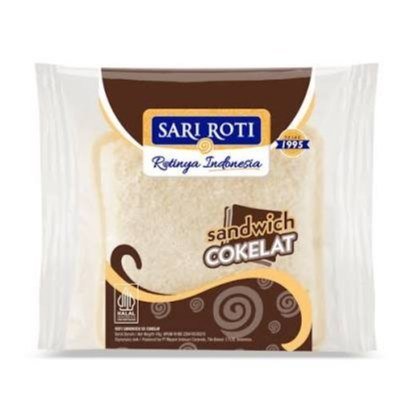 Sari Roti Sandwich Cokelat (Roti Tawar Isi Krim Cokelat)